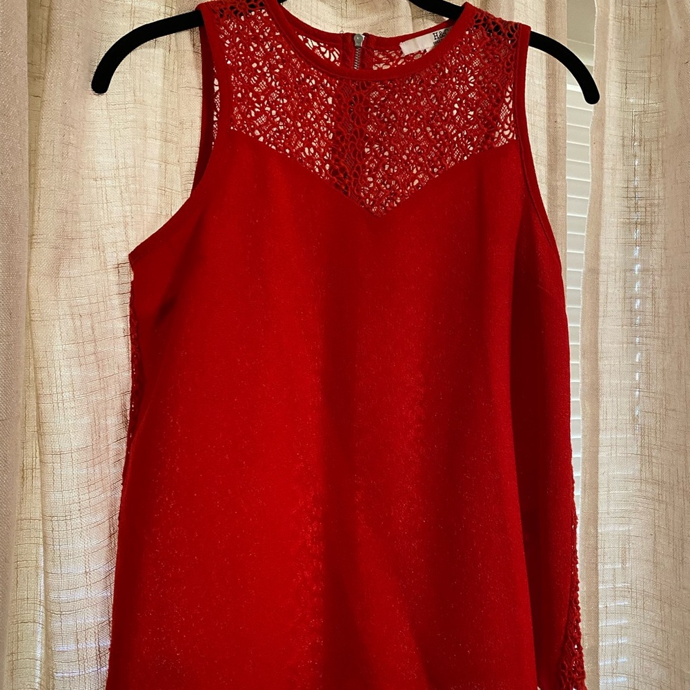 Elegant Red Lace Women's Top